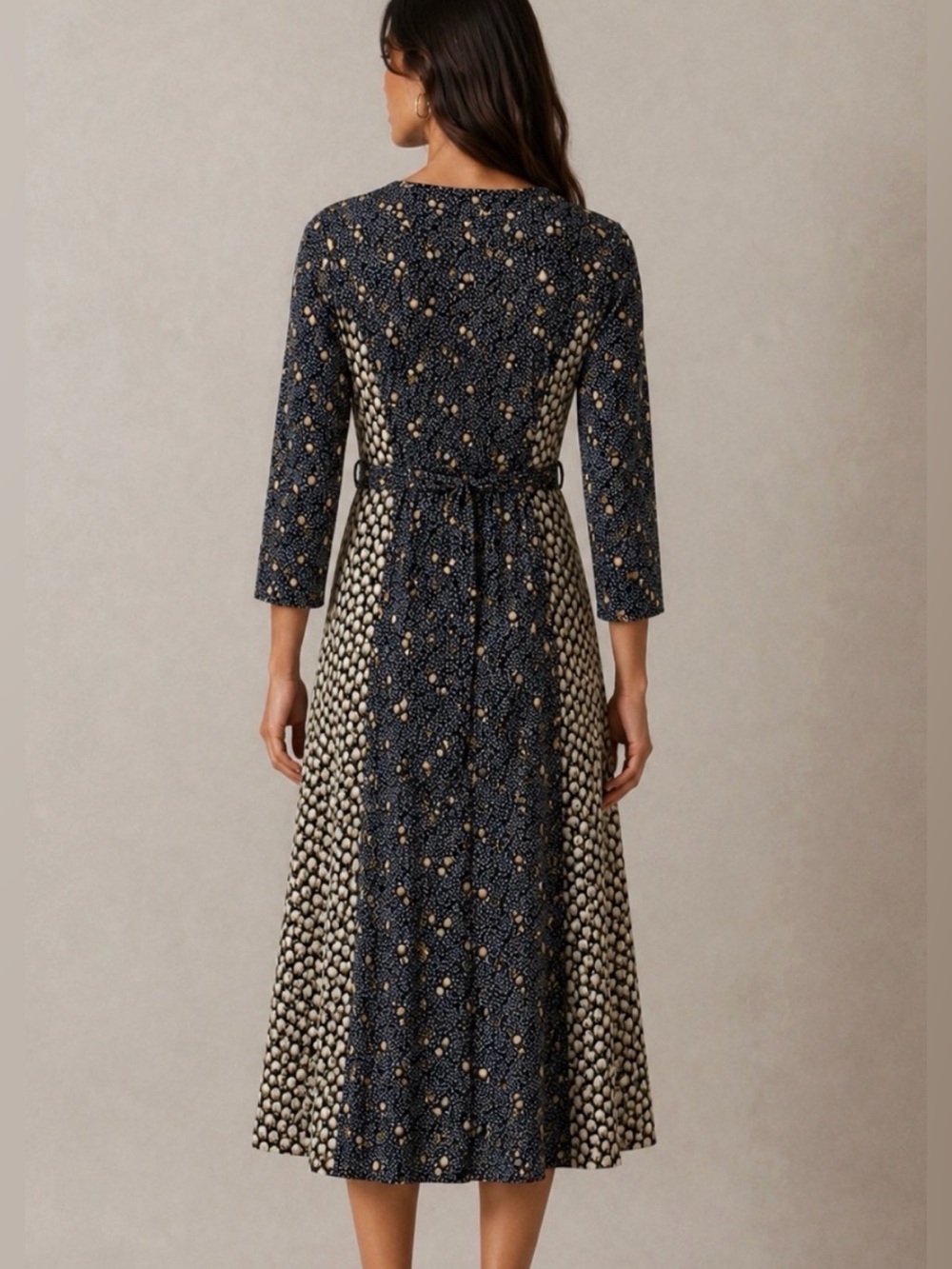 BODEN Anna Hotchpotch Floral Print Belted Jersey Midi Dress Size 4 - Picture 6 of 12